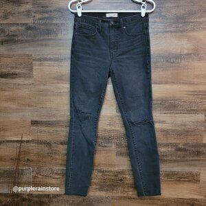 Madewell Jeans 27 Skinny 9" High Rise Black Sea Wash H2230 Tummy Control Stretch